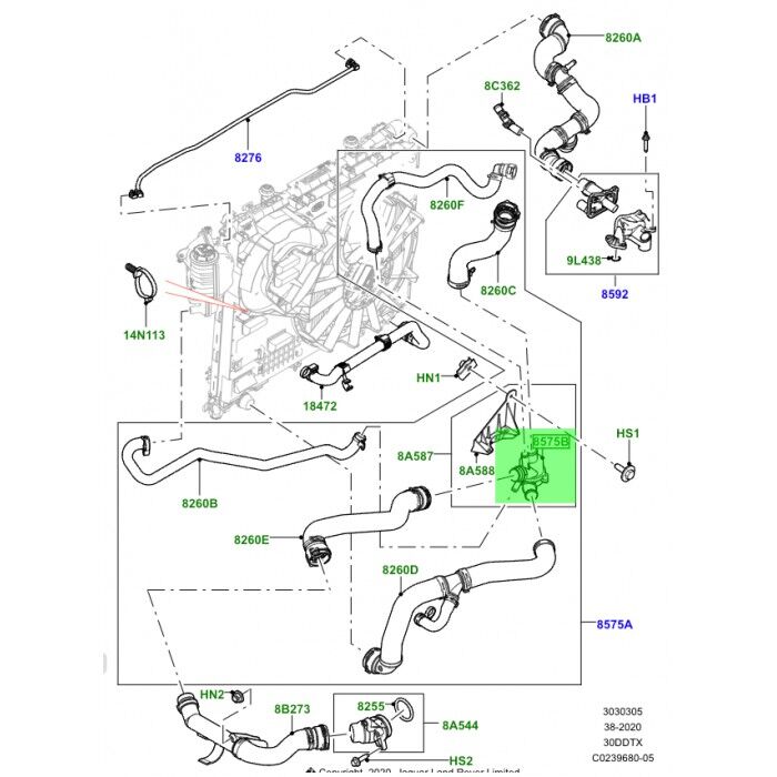 Termostat ( İç Kısmı )-Lr033675 G-3.0/Range Rover Sport