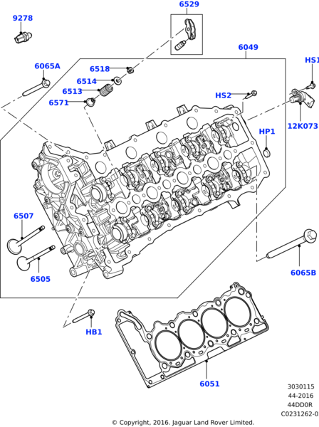 Silindir Kapağı Komple Sağ-LR023009-Range Rover New