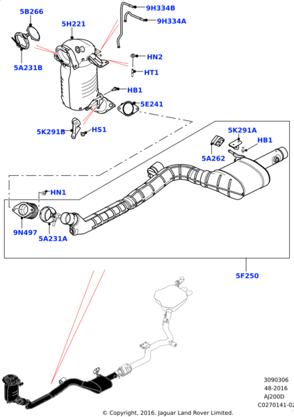 Partikül Filtresi Komple-LR082723-LR107797-LR111132-T2H15405-T2H34934-T2H36521 (JAGUAR)-R.R.SPORT-R.R.VELAR