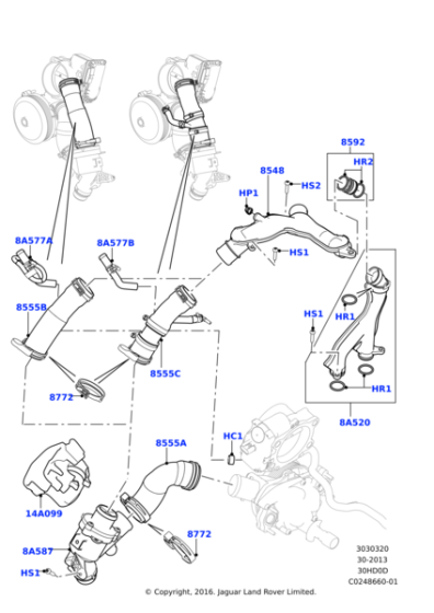 Termostat Borusu-Lr049990 E-Lr048474-C2Z28258 (Jaguar)-/Range Rover Sport