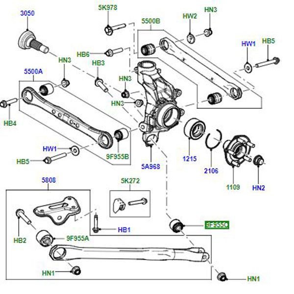 Burç Arka Kol Küçük-Lr001185 B-/Range Rover Evoque-Freelander 2