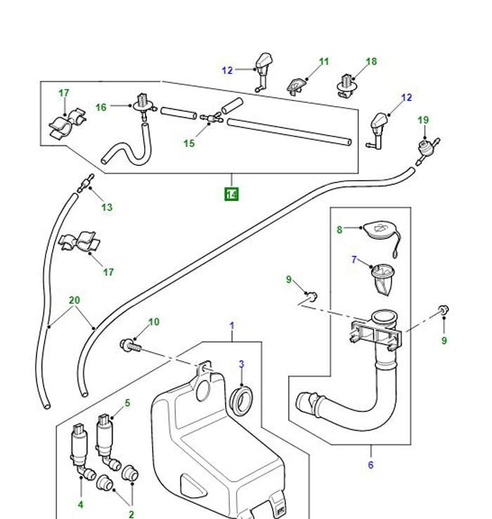 Cam Su Fıskiye Hortum Kiti-Awr5029-/Freelander 1