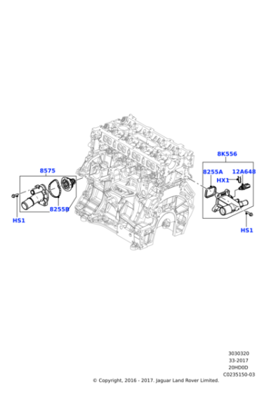 Termostat Ara Boru-Lr038758-Lr025564-2.0 Benzinli/Range Rover Evoque