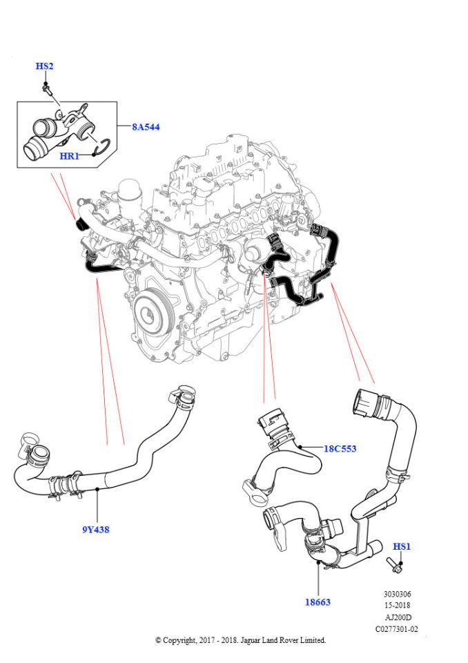 Radyatör Su Çıkış Dirseği-Lr085514-Jde36984 (Jaguar)-/Range Rover Range Rover Velar