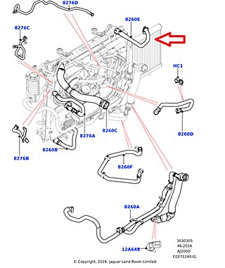 Radyatör Üst Hortumu Sağ-Lr106823-Lr095813-/Range Rover New