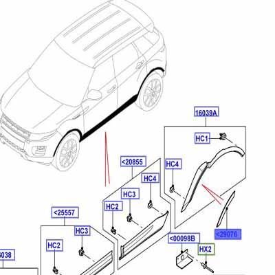 Arka Çamurluk Kaşı Ön Kısım Sağ -Lr027251-/Range Rover Evoque