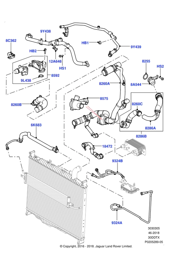 Hortum Giriş (Egr Soğutucuya) - Sensörlü-Lr013163-Lr033912-Jde11534 (Jaguar)-3.0/Range Rover Sport-Discovery 3-4