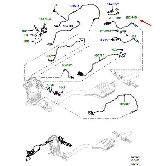 Egzoz Gazı Nox Sensörü-LR140308-T4A37641 (JAGUAR)-Range Rover Velar