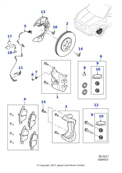 Balata İkaz Kablosu Ön-J9C2211 R-Jaguar