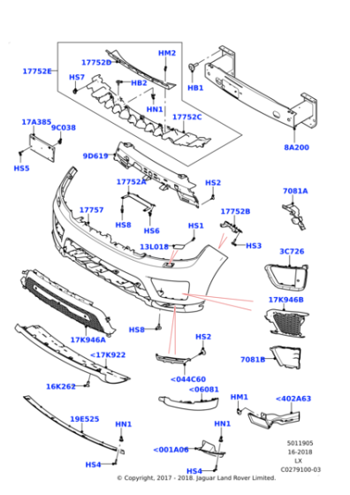 Ön Tampon Braketi -Lr117396 R-/Range Rover Sport