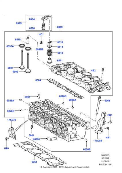 Silindir Kapak Saplama Seti-Lr001222 E-Lr062477-Lr075366-C2S43977 (Jaguar)-2.2/Range Rover Evoque-Freelander 2