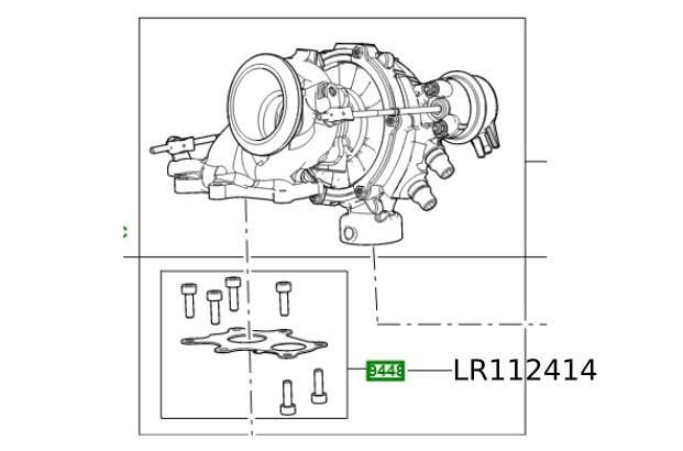 Turbo Contası-Lr112414-Jde40147 (Jaguar)-2.0 Dizel/Range Rover Range Rover Velar