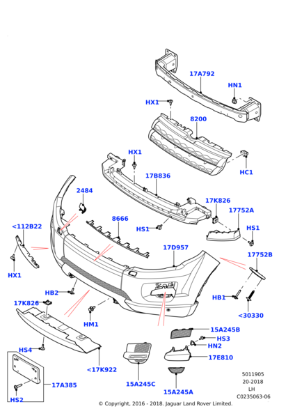 Deflektör Tampon Sol-Lr026537-/Range Rover Evoque