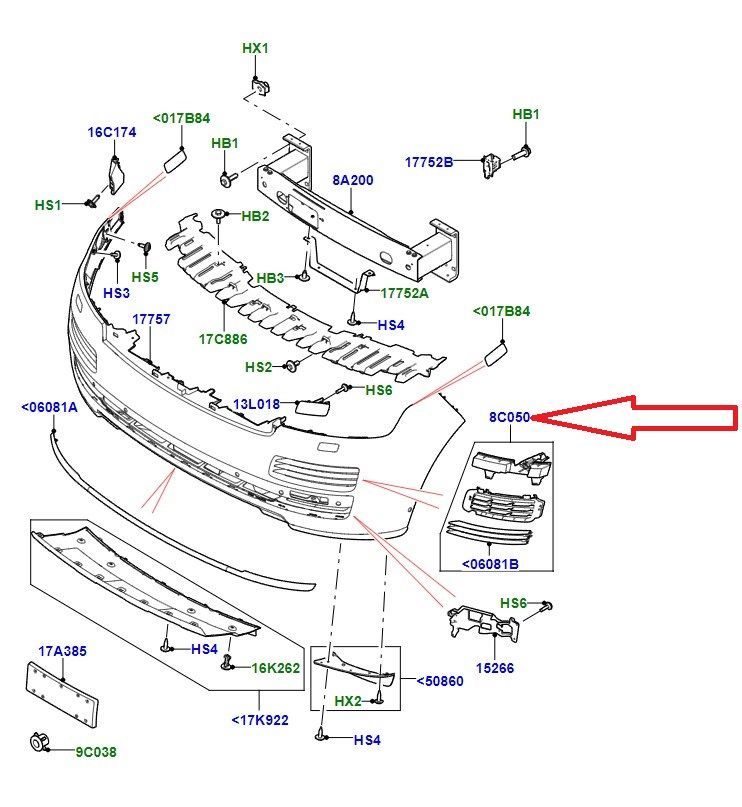Ön Tampon Havalandırma Izg Braketi Sağ-Lr046709-/Range Rover New