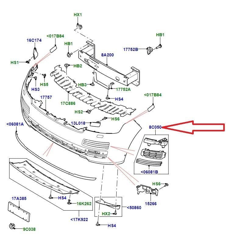 Ön Tampon Havalandırma Izg Braketi Sağ-Lr046709-/Range Rover New