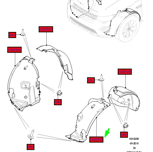 Çamurluk Davlumbazı Ön Sol-Lr127164 L-/Discovery Sport