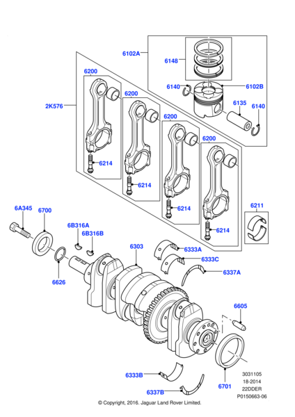 Piston Segman Standart-Lr028922 S.-Lr019699-Lr005377-2.2/Freelander 2